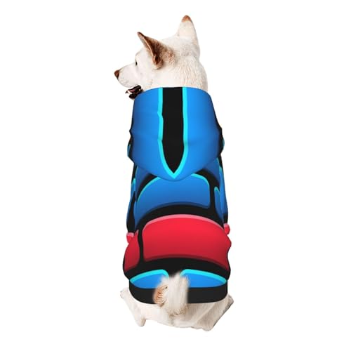 Hunde-Kapuzenpullover, weiches und atmungsaktives Polyester, für kleine Hunde, Jungen und Mädchen, Rot und Blau von UYHhgqw