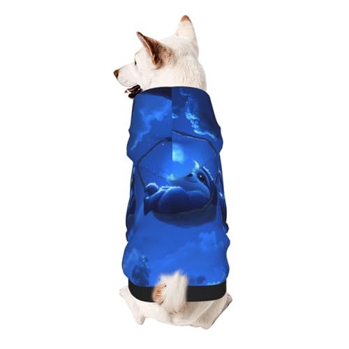 Hunde-Kapuzenpullover mit Elfen unter dem Nachthimmel, weiches und atmungsaktives Polyester, Haustierkleidung für kleine Hunde, Jungen und Mädchen von UYHhgqw