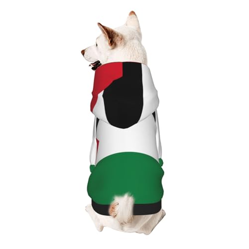 Hunde-Kapuzenpullover mit Flagge Palästinas, weiches und atmungsaktives Polyester, Haustierkleidung für kleine Hunde, Jungen und Mädchen von UYHhgqw
