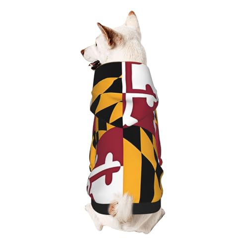 Hunde-Kapuzenpullover mit Flagge von Maryland, weiches und atmungsaktives Polyester, für kleine Hunde, Jungen und Mädchen Hunde-Kapuzenpullover mit Flagge von Maryland, weiches und atmungsaktives Polyester, für kleine Hunde, Jungen und Mädchen von UYHhgqw