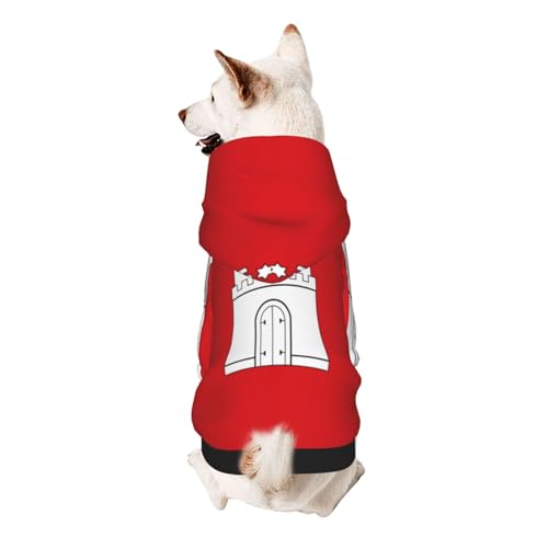Hunde-Kapuzenpullover mit Hamburger Flagge, weiches und atmungsaktives Polyester, Haustierkleidung für kleine Hunde, Jungen und Mädchen von UYHhgqw