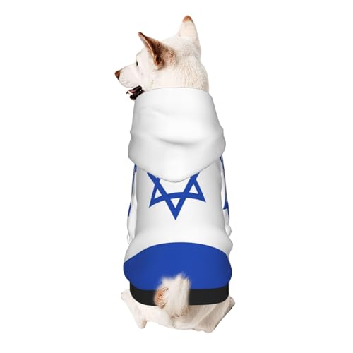 Hunde-Kapuzenpullover mit Israel-Flagge, weiches und atmungsaktives Polyester, Haustierkleidung für kleine Hunde, Jungen und Mädchen Hunde-Kapuzenpullover mit Israel-Flagge, weiches und atmungsaktives Polyester, Haustierkleidung für kleine Hunde, Jungen und Mädchen von UYHhgqw