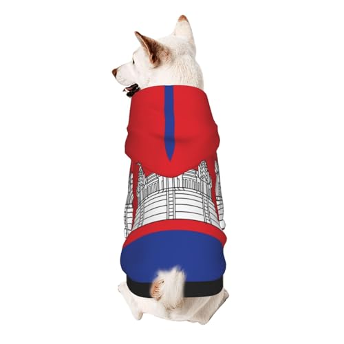 Hunde-Kapuzenpullover mit Kambodscha-Flagge, weiches und atmungsaktives Polyester, Haustierkleidung für kleine Hunde, Jungen und Mädchen Hunde-Kapuzenpullover mit Kambodscha-Flagge, weiches und atmungsaktives Polyester, Haustierkleidung für kleine Hunde, Jungen und Mädchen von UYHhgqw