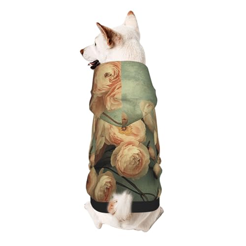 Hunde-Kapuzenpullover mit Pfingstrosenmotiv, weiches und atmungsaktives Polyester, für kleine Hunde, Jungen und Mädchen Hunde-Kapuzenpullover mit Pfingstrosenmotiv, weiches und atmungsaktives Polyester, für kleine Hunde, Jungen und Mädchen von UYHhgqw