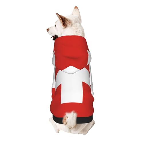 Hunde-Kapuzenpullover mit Schweizer Flagge, weiches und atmungsaktives Polyester, Haustierkleidung für kleine Hunde, Jungen und Mädchen Hunde-Kapuzenpullover mit Schweizer Flagge, weiches und atmungsaktives Polyester, Haustierkleidung für kleine Hunde, Jungen und Mädchen von UYHhgqw