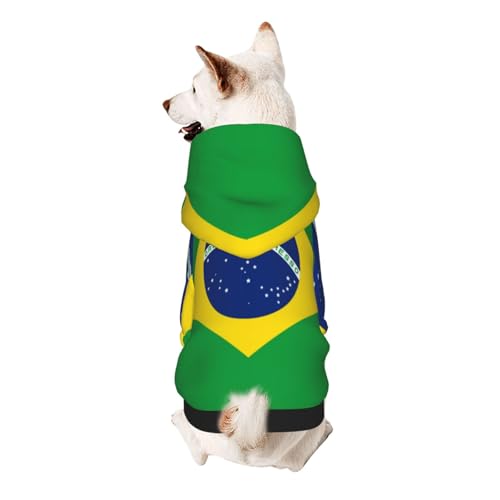 Hunde-Kapuzenpullover mit brasilianischer Flagge, weiches und atmungsaktives Polyester, Haustierkleidung für kleine Hunde, Jungen und Mädchen Hunde-Kapuzenpullover mit brasilianischer Flagge, weiches und atmungsaktives Polyester, Haustierkleidung für kleine Hunde, Jungen und Mädchen von UYHhgqw