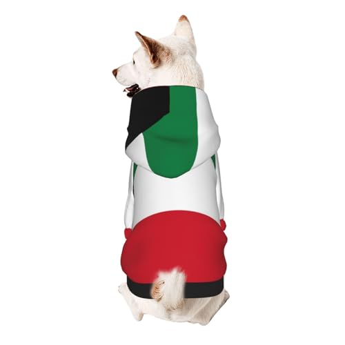 Hunde-Kapuzenpullover mit kuwaitischer Flagge, weiches und atmungsaktives Polyester, Haustierkleidung für kleine Hunde, Jungen und Mädchen von UYHhgqw