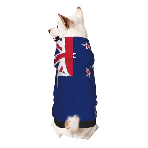 Hunde-Kapuzenpullover mit neuseeländischer Flagge, weiches und atmungsaktives Polyester, Haustierkleidung für kleine Hunde, Jungen und Mädchen Hunde-Kapuzenpullover mit neuseeländischer Flagge, weiches und atmungsaktives Polyester, Haustierkleidung für kleine Hunde, Jungen und Mädchen von UYHhgqw
