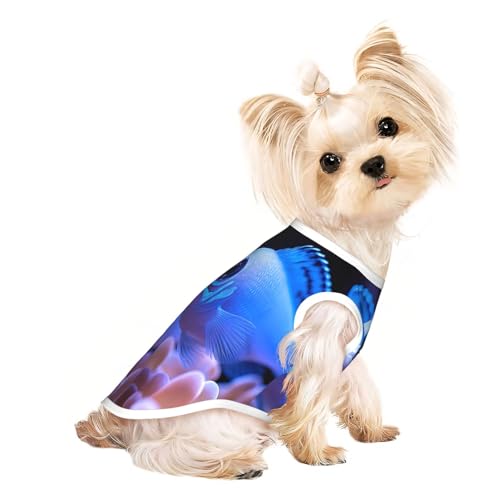 Hunde-T-Shirts mit Fisch auf dem Meeresboden, weiche und atmungsaktive Hundekleidung, einfaches An- und Ausziehen, geeignet für kleine Haustiere von UYHhgqw