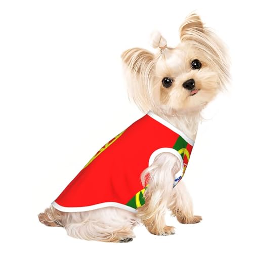 Hunde-T-Shirts mit Flagge von Portugal, weiche und atmungsaktive Hundekleidung, einfaches An- und Ausziehen, geeignet für kleine Haustiere Hunde-T-Shirts mit Flagge von Portugal, weiche und atmungsaktive Hundekleidung, einfaches An- und Ausziehen, geeignet für kleine Haustiere von UYHhgqw