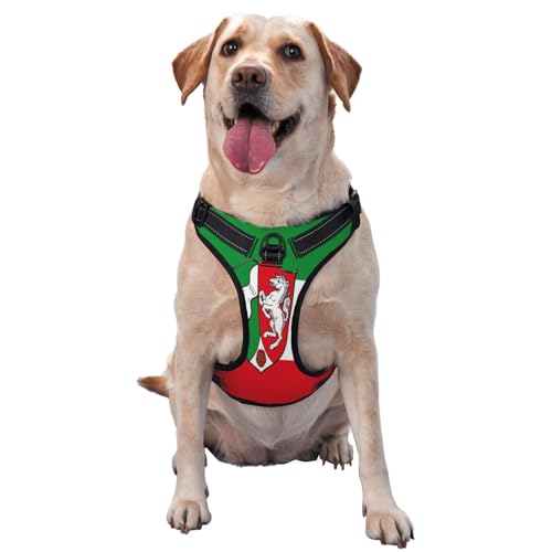 Hundegeschirr Flagge Nordrhein-Westfalen für kleine, mittelgroße und große Hunde - reflektierende Riemen, verstellbare Passform mit Schnellverschluss-Schnallen Hundegeschirr Flagge Nordrhein-Westfalen für kleine, mittelgroße und große Hunde - reflektierende Riemen, verstellbare Passform mit Schnellverschluss-Schnallen von UYHhgqw