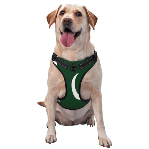 Hundegeschirr Flagge Pakistans für kleine, mittelgroße und große Hunde, reflektierende Riemen, verstellbare Passform mit Schnellverschluss-Schnallen von UYHhgqw