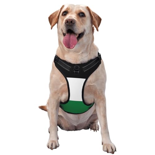 Hundegeschirr Flagge Palästina für kleine, mittelgroße und große Hunde – reflektierende Riemen, verstellbare Passform mit Schnellverschluss-Schnallen von UYHhgqw