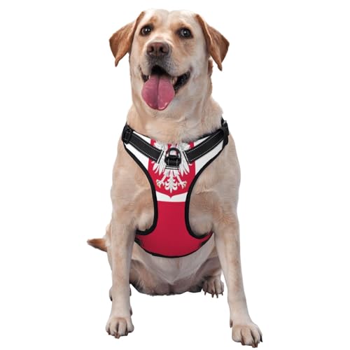 Hundegeschirr Flagge Polens für kleine, mittelgroße und große Hunde – reflektierende Riemen, verstellbare Passform mit Schnellverschluss-Schnallen Hundegeschirr Flagge Polens für kleine, mittelgroße und große Hunde – reflektierende Riemen, verstellbare Passform mit Schnellverschluss-Schnallen von UYHhgqw