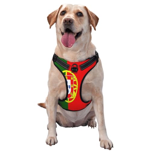 Hundegeschirr Flagge Portugal für kleine, mittelgroße und große Hunde – reflektierende Riemen, verstellbare Passform mit Schnellverschluss-Schnallen Hundegeschirr Flagge Portugal für kleine, mittelgroße und große Hunde – reflektierende Riemen, verstellbare Passform mit Schnellverschluss-Schnallen von UYHhgqw