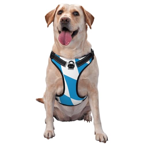 Hundegeschirr Flagge der Bayerischen Raute Variante für kleine, mittelgroße und große Hunde - reflektierende Gurte, verstellbare Passform mit Schnellverschluss-Schnallen von UYHhgqw