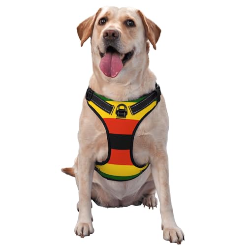 Hundegeschirr Flagge von Simbabwe für kleine, mittelgroße und große Hunde, reflektierende Riemen, verstellbare Passform mit Schnellverschluss-Schnallen Hundegeschirr Flagge von Simbabwe für kleine, mittelgroße und große Hunde, reflektierende Riemen, verstellbare Passform mit Schnellverschluss-Schnallen von UYHhgqw