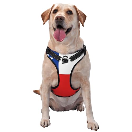Hundegeschirr mit Flagge von Chile für kleine, mittelgroße und große Hunde, reflektierende Riemen, verstellbare Passform mit Schnellverschluss-Schnallen Hundegeschirr mit Flagge von Chile für kleine, mittelgroße und große Hunde, reflektierende Riemen, verstellbare Passform mit Schnellverschluss-Schnallen von UYHhgqw