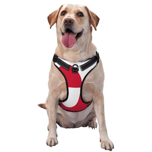 Hundegeschirr mit Grönland-Flagge für kleine, mittelgroße und große Hunde, reflektierende Riemen, verstellbare Passform mit Schnellverschluss-Schnallen von UYHhgqw