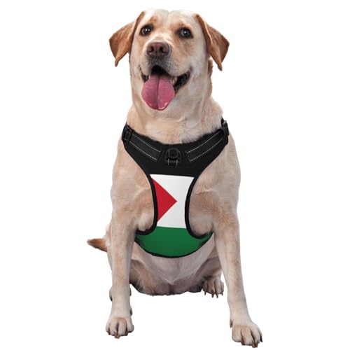 Hundegeschirr mit Jordanien-Flagge für kleine, mittelgroße und große Hunde, reflektierende Riemen, verstellbare Passform mit Schnellverschluss-Schnallen Hundegeschirr mit Jordanien-Flagge für kleine, mittelgroße und große Hunde, reflektierende Riemen, verstellbare Passform mit Schnellverschluss-Schnallen von UYHhgqw