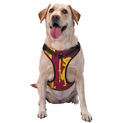 Hundegeschirr mit Sri Lanka-Flagge für kleine, mittelgroße und große Hunde, reflektierende Riemen, verstellbare Passform mit Schnellverschluss-Schnallen von UYHhgqw
