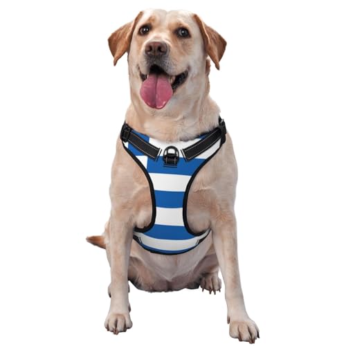 Hundegeschirr mit griechischer Flagge für kleine, mittelgroße und große Hunde, reflektierende Riemen, verstellbare Passform mit Schnellverschluss-Schnallen Hundegeschirr mit griechischer Flagge für kleine, mittelgroße und große Hunde, reflektierende Riemen, verstellbare Passform mit Schnellverschluss-Schnallen von UYHhgqw
