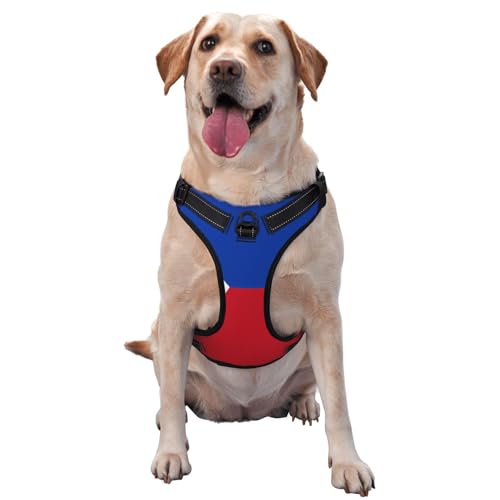Hundegeschirr mit philippinischer Flagge, für kleine, mittelgroße und große Hunde, reflektierende Riemen, verstellbare Passform mit Schnellverschluss-Schnallen von UYHhgqw