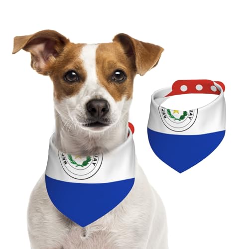 Hundehalstuch, Motiv: Flagge von Paraguay, weich, bequem, verstellbare Passform für Jungen und Mädchen, drei Größen für Katzen und Hunde von UYHhgqw