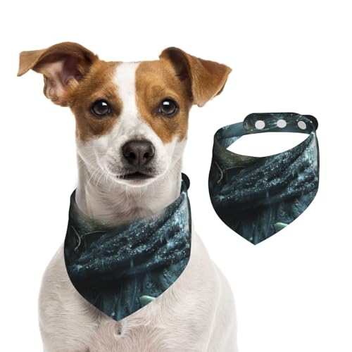 Hundehalstuch, Motiv: Frosch-Zauberer, weich, bequem, verstellbare Passform für Jungen und Mädchen, drei Größen für Katzen und Hunde Hundehalstuch, Motiv: Frosch-Zauberer, weich, bequem, verstellbare Passform für Jungen und Mädchen, drei Größen für Katzen und Hunde von UYHhgqw