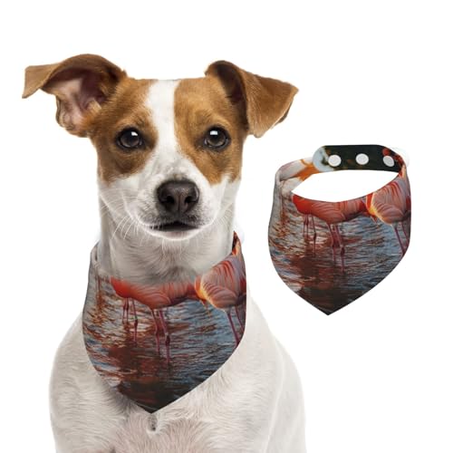 Hundehalstuch, Motiv: Tropical Paradise Flamingo, weich, bequem, verstellbare Passform für Jungen und Mädchen, drei Größen für Katzen und Hunde Hundehalstuch, Motiv: Tropical Paradise Flamingo, weich, bequem, verstellbare Passform für Jungen und Mädchen, drei Größen für Katzen und Hunde von UYHhgqw