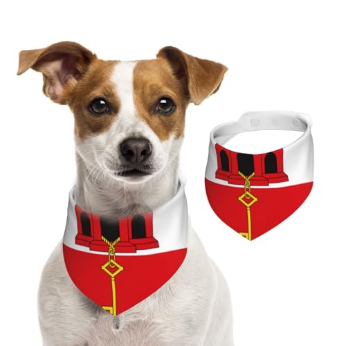 Hundehalstücher mit Flagge von Gibraltar, weich, bequem, verstellbare Passform für Jungen und Mädchen, drei Größen für Katzen und Hunde Hundehalstücher mit Flagge von Gibraltar, weich, bequem, verstellbare Passform für Jungen und Mädchen, drei Größen für Katzen und Hunde von UYHhgqw