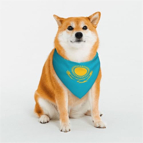 Hundehalstücher mit Flagge von Kasachstan, für kleine, mittelgroße und große Hunde, weich und bequem, für Jungen und Mädchen, ideal für Haustiere Hundehalstücher mit Flagge von Kasachstan, für kleine, mittelgroße und große Hunde, weich und bequem, für Jungen und Mädchen, ideal für Haustiere von UYHhgqw