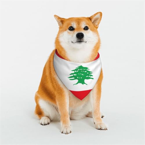 Hundehalstücher mit Libanon-Flagge für kleine, mittelgroße und große Hunde, weich und bequem, für Jungen und Mädchen, ideal für Haustiere Hundehalstücher mit Libanon-Flagge für kleine, mittelgroße und große Hunde, weich und bequem, für Jungen und Mädchen, ideal für Haustiere von UYHhgqw