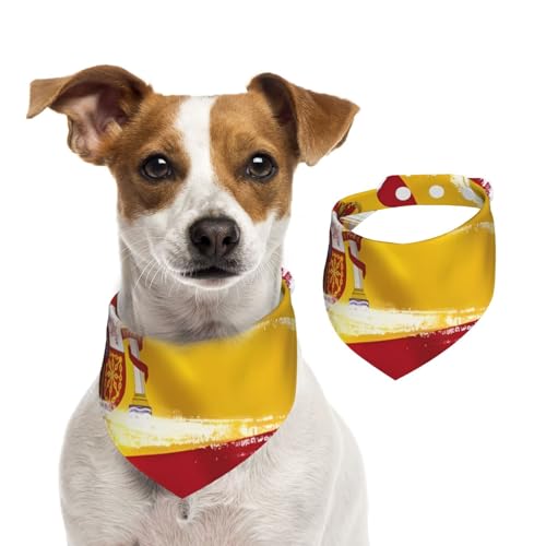 Hundehalstücher mit Spanien-Flagge, weich, bequem, verstellbare Passform für Jungen und Mädchen, drei Größen für Katzen und Hunde Hundehalstücher mit Spanien-Flagge, weich, bequem, verstellbare Passform für Jungen und Mädchen, drei Größen für Katzen und Hunde von UYHhgqw