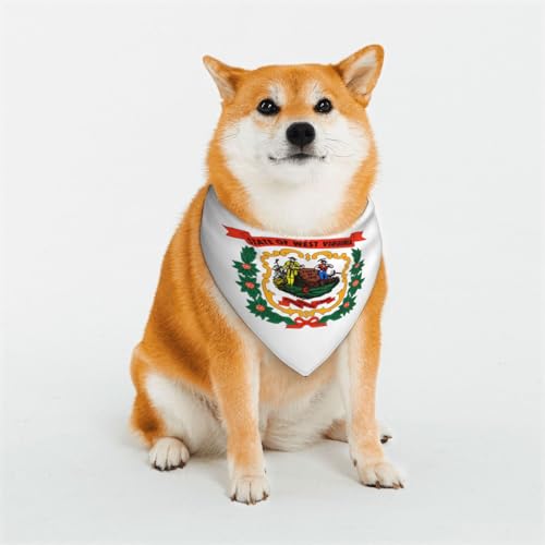 Hundehalstücher mit West-Virginia-Flagge, für kleine, mittelgroße und große Hunde, weich und bequem, für Jungen und Mädchen, ideal für Haustiere Hundehalstücher mit West-Virginia-Flagge, für kleine, mittelgroße und große Hunde, weich und bequem, für Jungen und Mädchen, ideal für Haustiere von UYHhgqw
