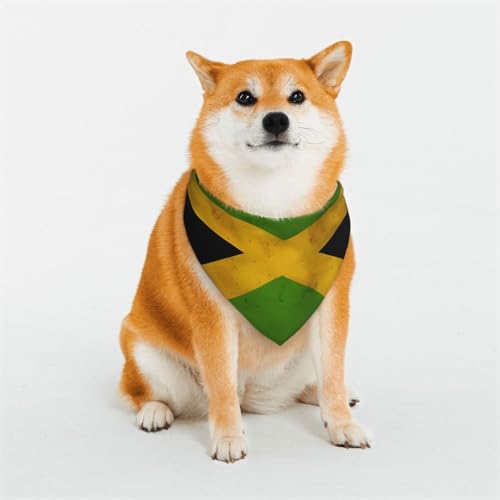 Hundehalstücher mit alter jamaikanischer Flagge, für kleine, mittelgroße und große Hunde, weich und bequem, für Jungen und Mädchen, ideal für Haustiere Hundehalstücher mit alter jamaikanischer Flagge, für kleine, mittelgroße und große Hunde, weich und bequem, für Jungen und Mädchen, ideal für Haustiere von UYHhgqw