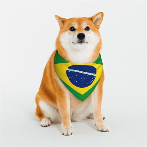 Hundehalstücher mit brasilianischer Flagge, für kleine, mittelgroße und große Hunde, weich und bequem, für Jungen und Mädchen, ideal für Haustiere Hundehalstücher mit brasilianischer Flagge, für kleine, mittelgroße und große Hunde, weich und bequem, für Jungen und Mädchen, ideal für Haustiere von UYHhgqw