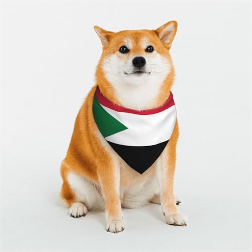 Hundehalstücher mit sudanesischer Flagge, für kleine, mittelgroße und große Hunde, weich und bequem, für Jungen und Mädchen, ideal für Haustiere Hundehalstücher mit sudanesischer Flagge, für kleine, mittelgroße und große Hunde, weich und bequem, für Jungen und Mädchen, ideal für Haustiere von UYHhgqw