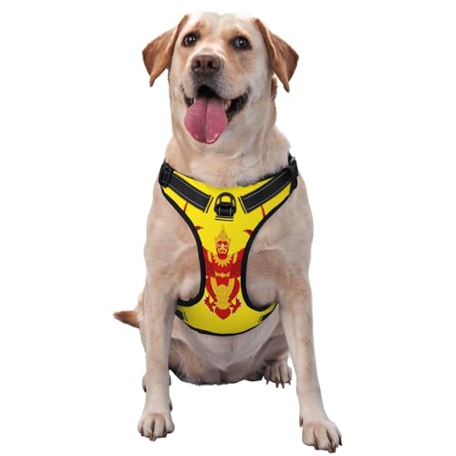 Royal Flag of Thailand Hundegeschirr für kleine, mittelgroße und große Hunde - reflektierende Riemen, verstellbare Passform mit Schnellverschluss-Schnallen von UYHhgqw