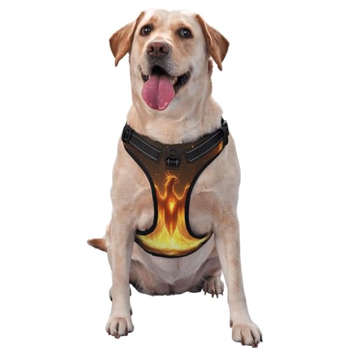 The Fiery Red Phoenix Hundegeschirr für kleine, mittelgroße und große Hunde, reflektierende Riemen, verstellbare Passform mit Schnellverschluss-Schnallen The Fiery Red Phoenix Hundegeschirr für kleine, mittelgroße und große Hunde, reflektierende Riemen, verstellbare Passform mit Schnellverschluss-Schnallen von UYHhgqw