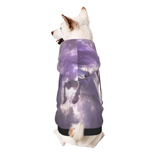 The Leaping White Horse Hunde-Kapuzenpullover, weiches und atmungsaktives Polyester, Haustierkleidung für kleine Hunde, Jungen und Mädchen von UYHhgqw