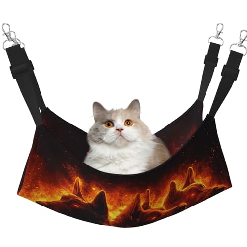 UYHhgqw Dogs in Flames Haustier-Hängematte, Samt-Katzenbett-Hängematte, verstellbare Gurte mit Metallhaken, perfekt für kleine Haustiere UYHhgqw Dogs in Flames Haustier-Hängematte, Samt-Katzenbett-Hängematte, verstellbare Gurte mit Metallhaken, perfekt für kleine Haustiere von UYHhgqw