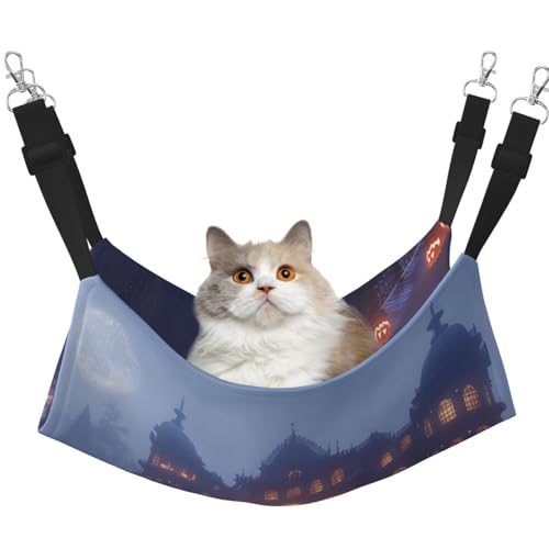 UYHhgqw Halloween-Haustier-Hängematte, Samt-Hängematte für Katzen, verstellbare Gurte mit Metallhaken, perfekt für kleine Haustiere UYHhgqw Halloween-Haustier-Hängematte, Samt-Hängematte für Katzen, verstellbare Gurte mit Metallhaken, perfekt für kleine Haustiere von UYHhgqw