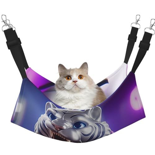 UYHhgqw Haustier-Hängematte aus Metall, Tigerkopf, Samt, verstellbare Gurte mit Metallhaken, perfekt für kleine Haustiere UYHhgqw Haustier-Hängematte aus Metall, Tigerkopf, Samt, verstellbare Gurte mit Metallhaken, perfekt für kleine Haustiere von UYHhgqw