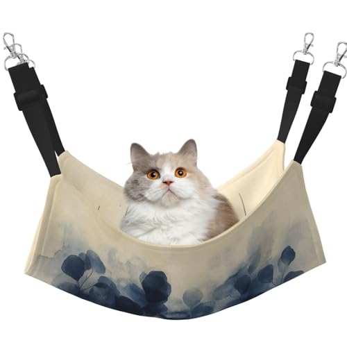 UYHhgqw Haustier-Hängematte mit Eukalyptus-Tintenmalerei, Samt, Katzenbett, verstellbare Gurte mit Metallhaken, perfekt für kleine Haustiere UYHhgqw Haustier-Hängematte mit Eukalyptus-Tintenmalerei, Samt, Katzenbett, verstellbare Gurte mit Metallhaken, perfekt für kleine Haustiere von UYHhgqw