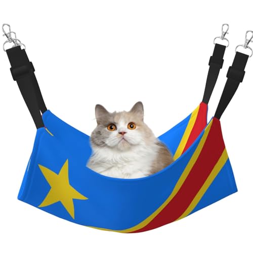 UYHhgqw Haustier-Hängematte mit Flagge des Kongo, Samt, verstellbare Gurte mit Metallhaken, perfekt für kleine Haustiere UYHhgqw Haustier-Hängematte mit Flagge des Kongo, Samt, verstellbare Gurte mit Metallhaken, perfekt für kleine Haustiere von UYHhgqw