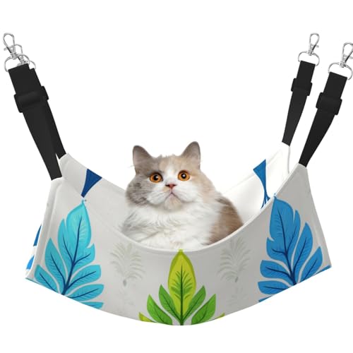 UYHhgqw Haustier-Hängematte mit Palmblatt-Muster, Samt-Hängematte für Katzen, verstellbare Gurte mit Metallhaken, perfekt für kleine Haustiere von UYHhgqw
