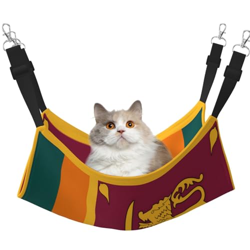 UYHhgqw Haustier-Hängematte mit Sri Lanka-Flagge, Samt-Hängematte für Katzen, verstellbare Gurte mit Metallhaken, perfekt für kleine Haustiere UYHhgqw Haustier-Hängematte mit Sri Lanka-Flagge, Samt-Hängematte für Katzen, verstellbare Gurte mit Metallhaken, perfekt für kleine Haustiere von UYHhgqw