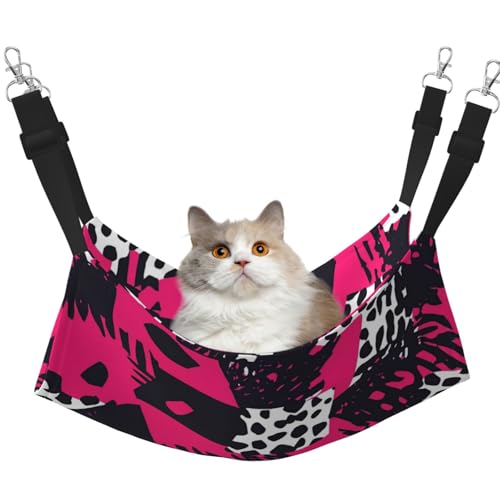 UYHhgqw Haustier-Hängematte mit abstraktem Leopardenmuster, Samt, verstellbare Gurte mit Metallhaken, perfekt für kleine Haustiere UYHhgqw Haustier-Hängematte mit abstraktem Leopardenmuster, Samt, verstellbare Gurte mit Metallhaken, perfekt für kleine Haustiere von UYHhgqw