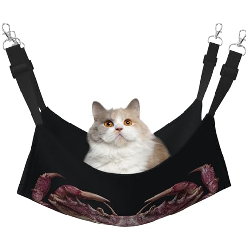 UYHhgqw Krabben Gaze Haustier-Hängematte, Samt-Katzenbett-Hängematte, verstellbare Gurte mit Metallhaken, perfekt für kleine Haustiere UYHhgqw Krabben Gaze Haustier-Hängematte, Samt-Katzenbett-Hängematte, verstellbare Gurte mit Metallhaken, perfekt für kleine Haustiere von UYHhgqw